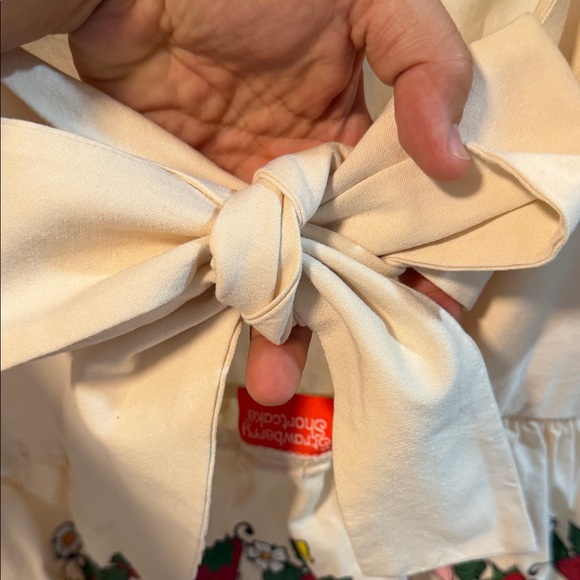 Boxlunch Exclusive - Strawberry Shortcake Ruffled Tie back women's Blouse - Picture 7 of 11